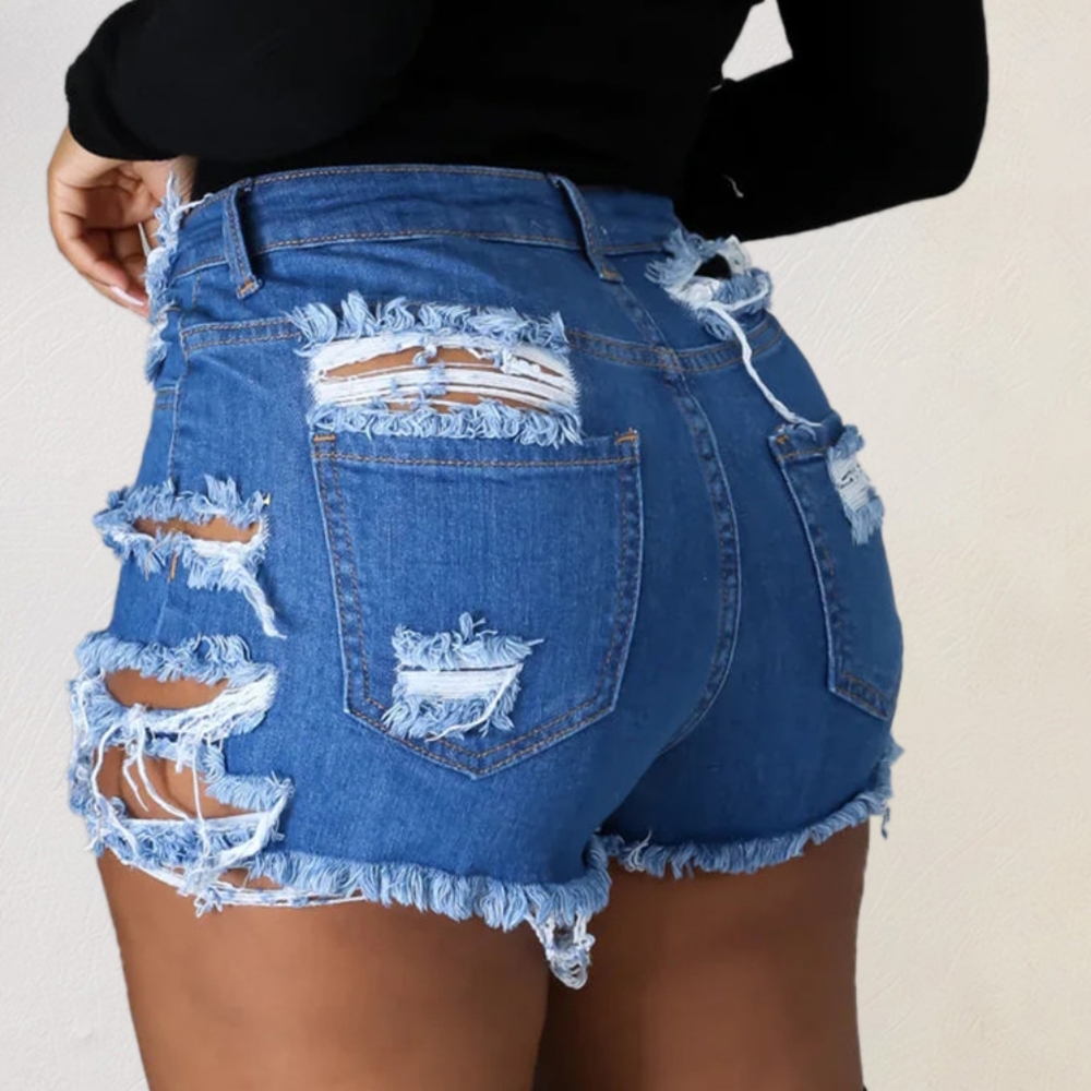 Raw Rebellion Distressed Denim Shorts - Medium - Picture 4 of 4